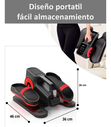 ECODE® Mini Eliptica Electrica con 30 Niveles de Velocidad AUTO, 5 Funciones, Pedales con Correas, Pantalla LED, Mando a Distancia, Silenciosa y Portable - Pedaleador Electrico para Mayores y Ancianos DESK MOTION EVO