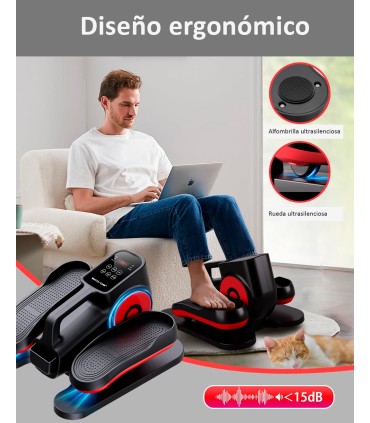 ECODE® Mini-Elektro-Ellipsentrainer mit 30 Geschwindigkeitsstufen, 5 Funktionen, Pedalen mit Riemen, LED-Anzeige, Fernbedienung, leise und tragbar – Elektrischer Pedaltrainer für Senioren und ältere Menschen