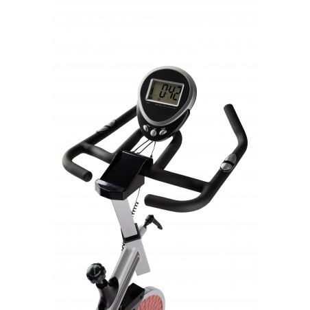 ECODE® Vélo Spinning Absolut. Utilisation semi-professionnelle avec pulsomètre, écran LCD et résistance variable