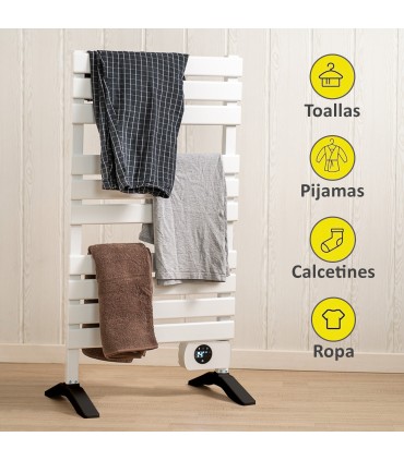 Electric Towel Rail Radiator with Legs Black 500W with App