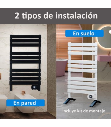 Toallero Radiador Eléctrico con Patas Negro 500W con App