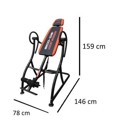 ECODE® Table d'inversion gravitationnelle. Inclinaison a  180Âº, Rembourré, Réglable en hauteur Deluxe