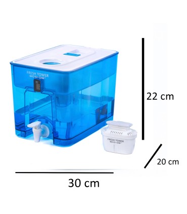 ECODE® Dispenser Depuratore ed Erogatore Acqua Rubinetto con Filtro Compatibile, Caraffa Filtrante Fresh Water e Grande Serbatoio 9,5 L per Potabilizzare - Adatto al Frigo come Distributore Domestico