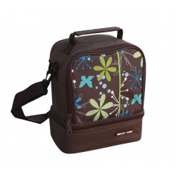 ECODE® Summer Insulated Food Carrier Bag with 2 containers (350 and 600 ml) and Aluminum Thermos (300ml)