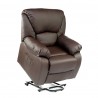 ECODE® Fauteuil de massage Releveur Chamonix marron avec inclinaison électrique a  160º, fonction chauffante, programmes automatiques, ondulation vibro, A++ marron